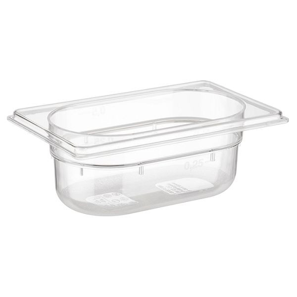 APS GN 1/9 Behälter, 17,6 x 10,8 cm, Tiefe: 65 mm, Polycarbonat, 0,6 Liter, 82050