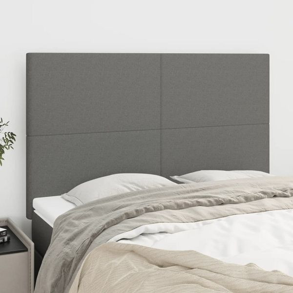 vidaXL Kopfteile 4 Stück Dunkelgrau 72x5x78/88 cm Stoff, 3116051