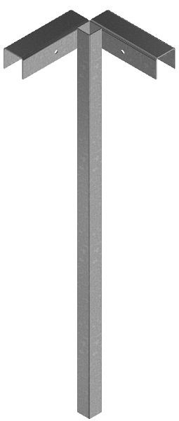 Schake Eck-Holzbauzaunständer und Eckoberteil, Eckoberteil verzinkt, 1000 mm, 3B160-E2