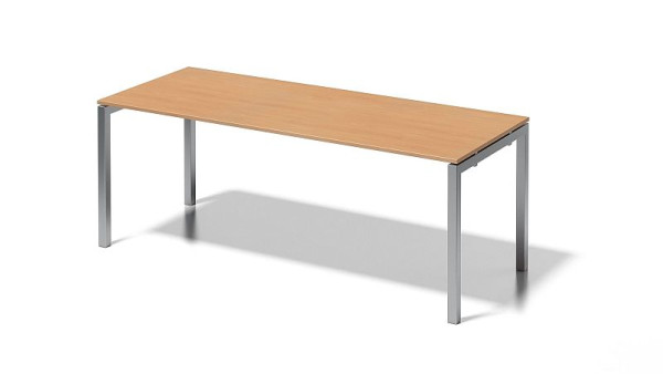 Bisley Cito Schreibtisch, 730 mm höhenfixes U-Gestell, H 19 x B 2000 x T 800 mm, buche/silber, DUF2008BC355
