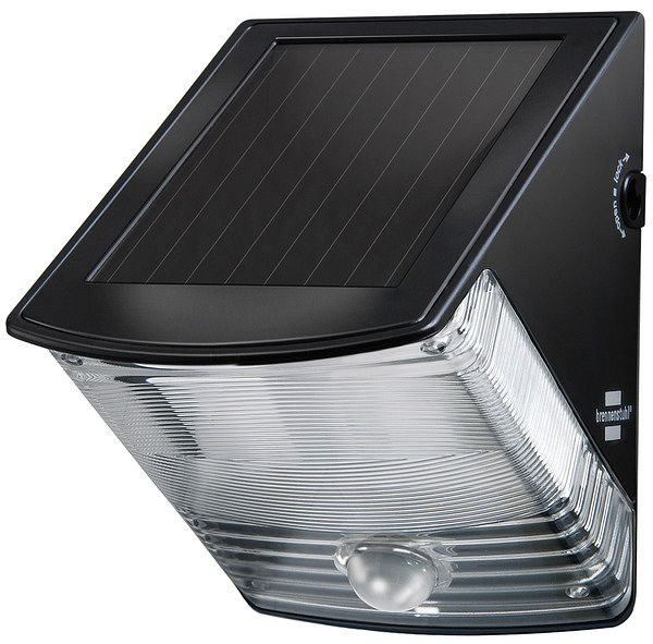 Brennenstuhl LED Solarlampe mit Bewegungsmelder / Außenleuchten mit integriertem Solarpanel und Infrarot Bewegungssensor, schwarz, 1170970