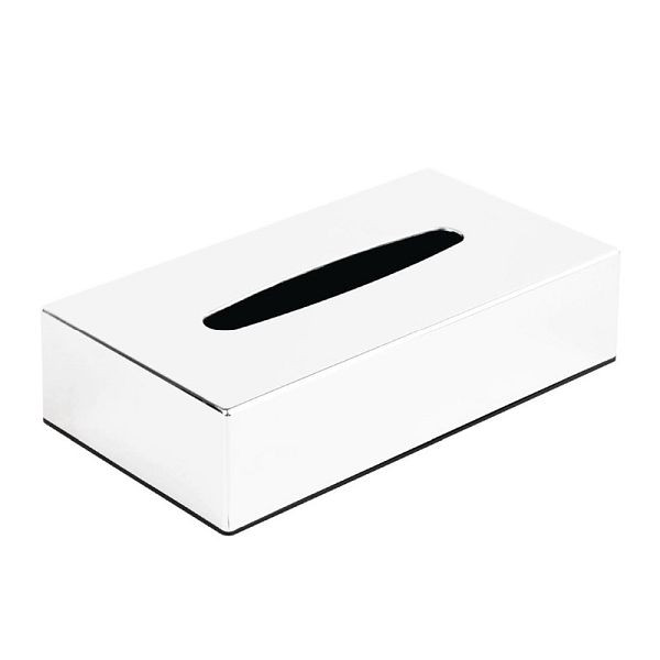 Bolero Taschentuchbox rechteckig Kunststoff und Chrom, CF121