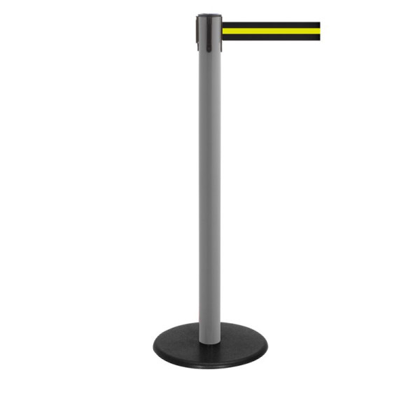 Stein HGS Personenleitsystem -P-Line Famous-, anthrazit, schwarz/gelb/schwarz waagerecht (gestreift), mit magnetischem Gurtendstück, Gurtlänge: 2,3 m, 12799-0504