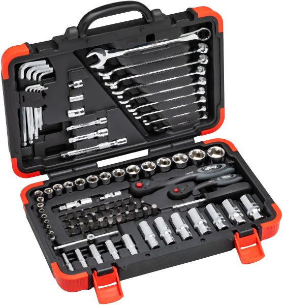 VIGOR Werkzeugkoffer, 5/16″, 1/4″, 3/8″, E Profil, T Profil, Innen Sechskant Profil, Anzahl Werkzeuge: 92, V2470N