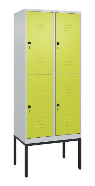 C+P Doppelstöckiger Spind Classic PLUS, Gestell, 2 Abteile, 2120x800x500mm, 7035/0024, Drehriegel, 0803307-22 S10010