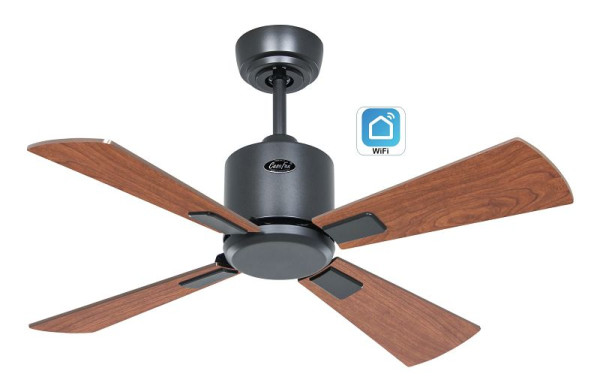CasaFan Deckenventilator Eco Neo III 92 Lack basaltgrau-Nussbaum/Kirsche WiFi, 952001W