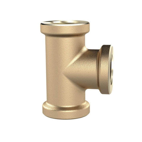 Riegler T-Stück, 3 x Innengewinde, G 2, Druck 16 bar, Messing blank, 194129