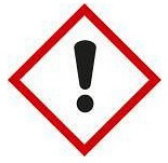 DENIOS GHS 07 Schild, Symbol "Ausrufezeichen", Folie, selbstklebend, 26 x 26 mm, VE: 10 Bogen à 12 Stück, 193048