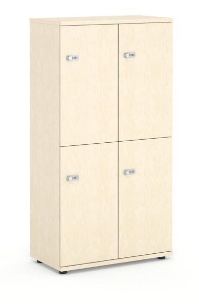 Deskin Schließfachschrank OFFICE-LINE, 8 Fächer, 4 Türen, Korpus und Türen Dekor Ahorn, H 1530 x B 800 x T 420 mm, Zylinderschlösser, 353020