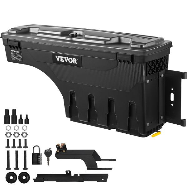 VEVOR LKW-Ladeflächen-Aufbewahrungsbox, Abschließbarer Schwenkkoffer, 25 L ABS-Radkasten-Werkzeugkasten, Wasserdicht & Langlebig, KCLJGFORDF150SLEXV0
