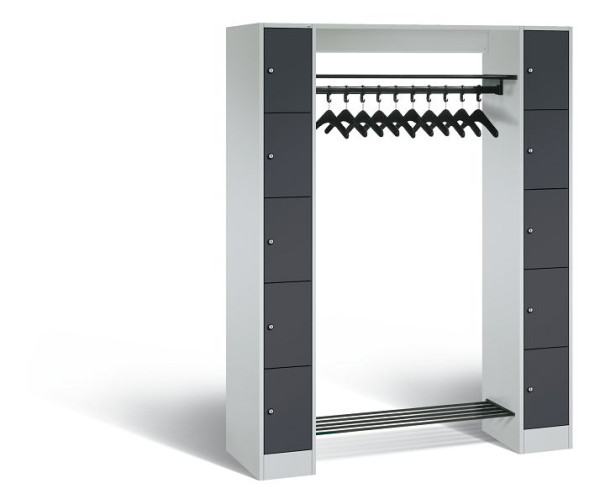C+P Garderobe Serie 8070, H1950xB1430xT480 mm, Grau/Anthrazit, 80710-00 S10204