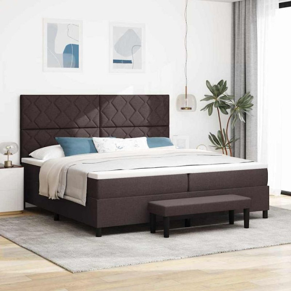 vidaXL Boxspringbett mit Matratze Dunkelbraun 200 x 200 cm Stoff, 3344173