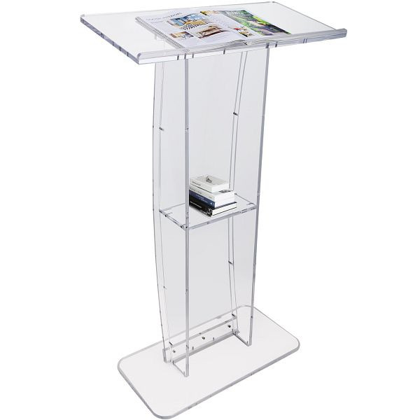 VEVOR Acryl-Podium, 47" hoch, klarer Acryl-Podiumsständer mit breiter Lesefläche und Ablagefach, CTSJTYKLBST47YW3EV0
