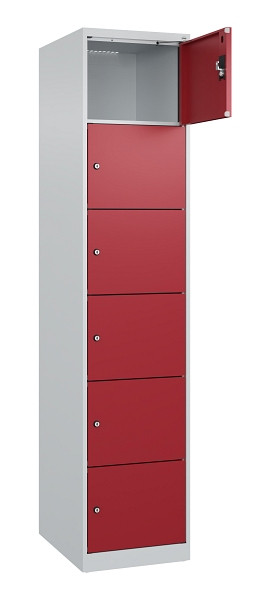 C+P Schließfachschrank Evolo PLUS, 6 Fächer, 1850x400x500mm, 7035/3003, 049000-126 S10004