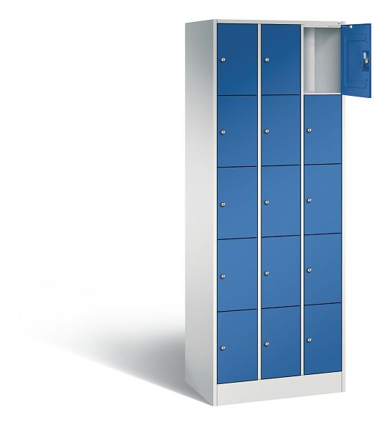 C+P Schließfachschrank Serie 8070, H1950xB680xT480mm, Farbe: Lichtgrau / Enzianblau, 80700-30 S10007