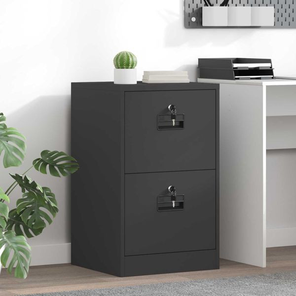 vidaXL Aktenschrank Schwarz 44 x 50 x 106,5 cm Kaltgewalzter Stahl, 891610
