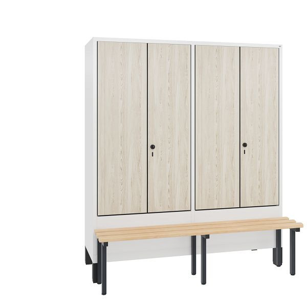 C+P Spind Evolo, 4 Abteile, H1850xB1590xT815 mm, Weiß/HPL Esche, 48032-42 S10294