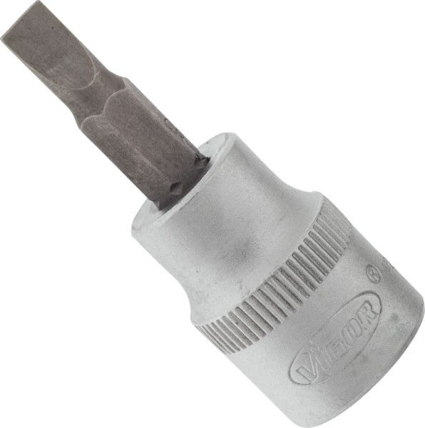 VIGOR Schraubendreher-Einsatz, Vierkant hohl 10 mm (3/8 Zoll), Schlitz Profil, 0.8 x 5.5 mm, V2288N
