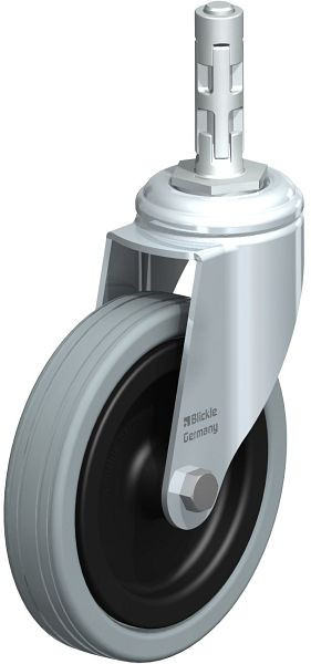 Blickle LKRA-VPA 125G-11-E11 Apparate-Lenkrolle mit Expander, Vollgummi, Grau, 730473