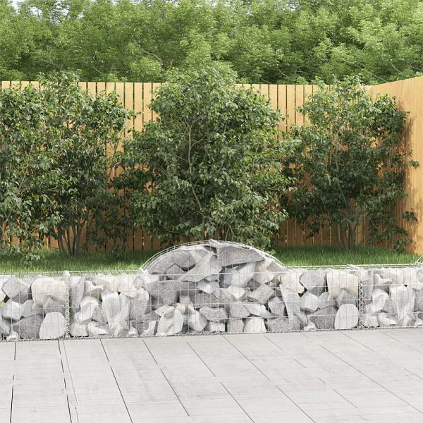 vidaXL Gabionen mit Hochbogen 25 Stück 200x30x40/60 cm Verzinktes Eisen, 3146063