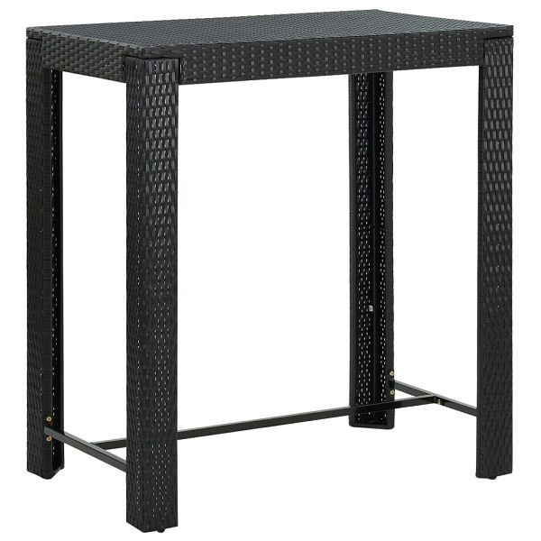 vidaXL Garten-Bartisch Schwarz 100x60,5x110,5 cm Poly Rattan, 45874