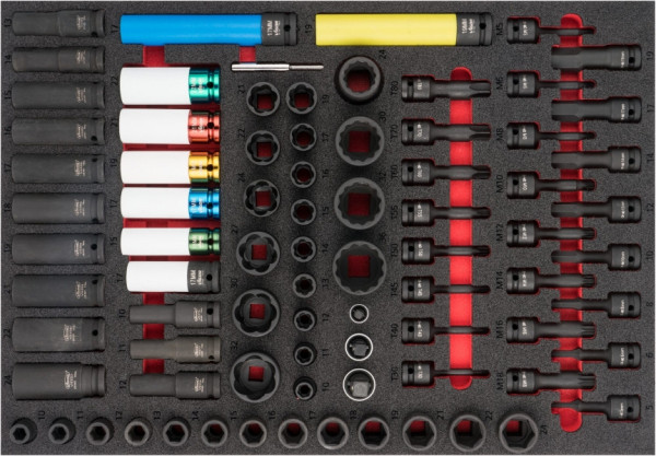 VIGOR Schlagschrauber Steckschlüsseleinsatz Satz, 10 - 36, T10 - T40, Anzahl Werkzeuge: 80, V6811