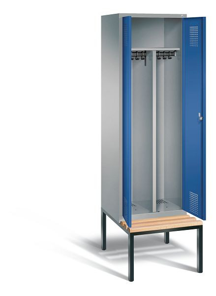 C+P Schwarz-Weiss-Spind Evolo, H2090xB610xT815mm, Farbe: Weißaluminium / Enzianblau, 48052-20 S10315