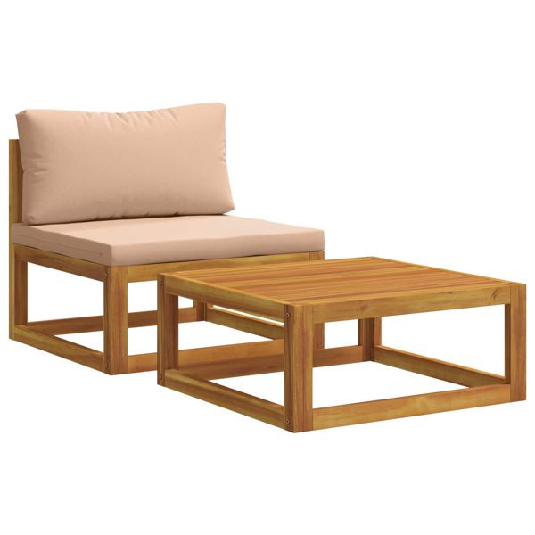 vidaXL Ecksofa mit Kissen 100 % Polyester Solid-Acacia Natur, 42028335