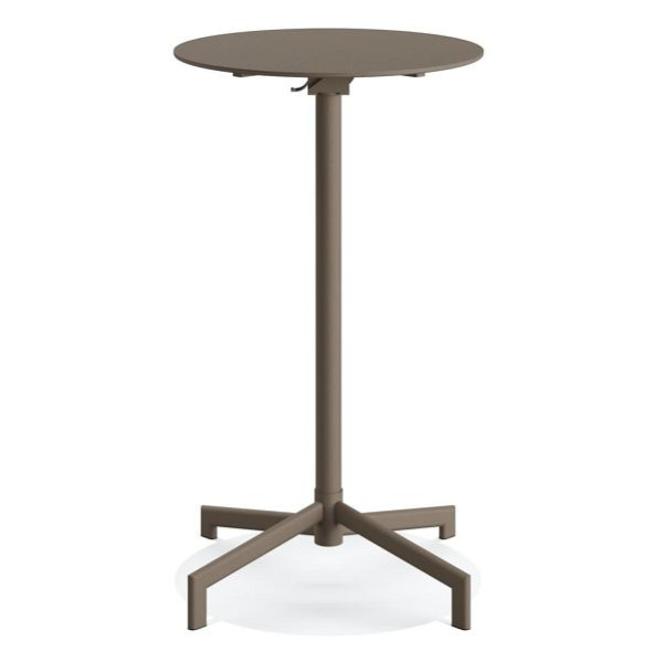 Deskin Bisto-/Cafeteria Tisch SCILLA DV, Gestell und Platte Stahl 2-fach pulverbeschichtet, cappuccino, Platte abklappbar, 353200