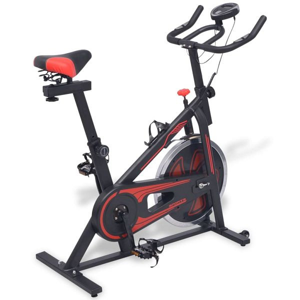 vidaXL Heimtrainer mit Pulsmesser Schwarz und Rot, 91190