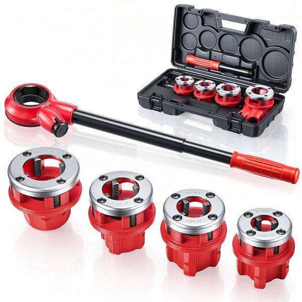 VEVOR Gewindeschneidkluppensatz, 4 Schneidköpfe, 1/2 bis 1-1/4 Zoll NPT, mit Kasten für Sanitärinstallation Reparatur, SDGLWQJ4GMJ1GUL9R001V0