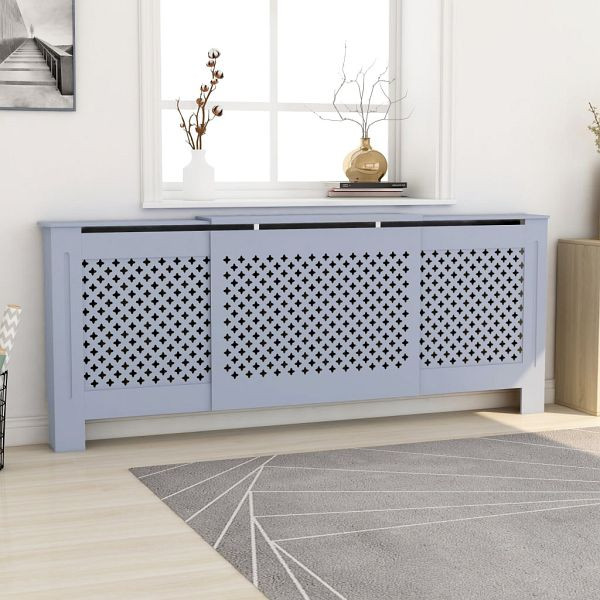 vidaXL MDF Heizkörperverkleidung Grau 205 cm, Material: MDF, 325557