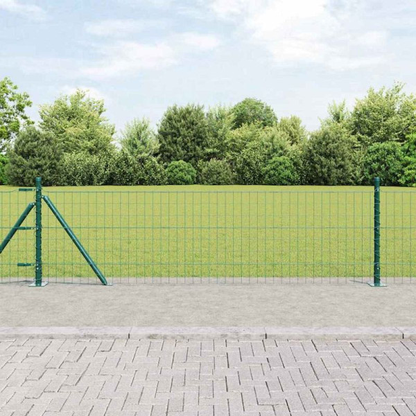 vidaXL Zaun mit Pfosten Grün 0.6 x 50 m Stahl, 3350869