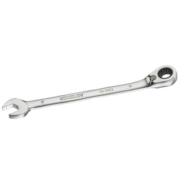 Stanley FATMAX Ringmaulschlüssel mit Ratsche 9 mm, 72 Zähne, 12-Kant, 15° gekröpft, FMMT13082-0