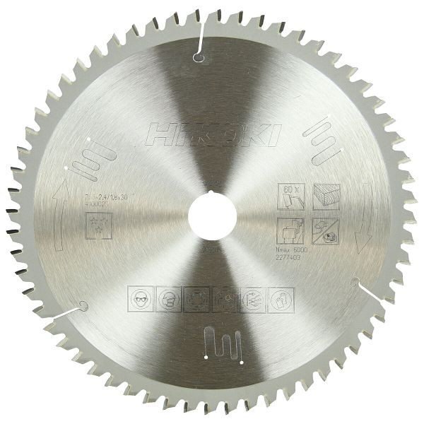 HiKOKI TCT Kreissägeblatt Holz 255X30 Z60 Flach- / Wechselzahn, 4100025