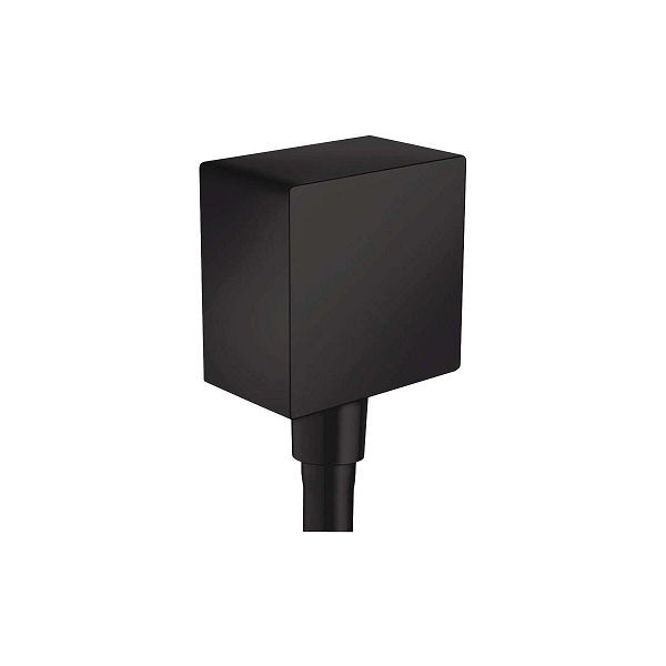 hansgrohe Wandanschluss Fixfit Square mit Rückflussverhinderer, mattschwarz, 145039