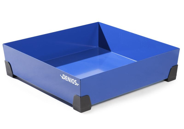 DENIOS Kleingebindewanne aus Stahl, 90 Liter Auffangvolumen, 774 x 774 x 200 mm, 328379