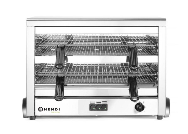 Hendi Quartz-Salamander Maxi GN 1/1 400V 4500W, Edelstahlgehäuse, Grillen, 264331