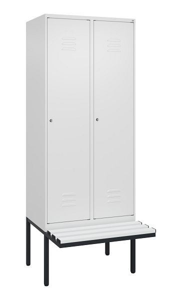 C+P Umkleidespind Classic PLUS, 2 Abteile, 2120x800x815mm, 9016/9016, Zylinderschlösser, 0800407-22 S10029