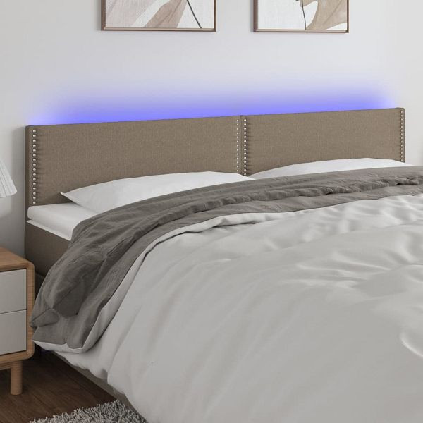 vidaXL LED Kopfteil Taupe 180x5x78/88 cm Stoff, 3121490