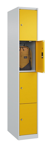 C+P Schließfachschrank Evolo PLUS, 4 Fächer, 1850x300x500mm, 7035/1004, 049000-104 S10000