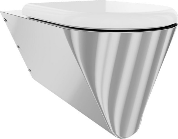 KWC T-WC, CAMPUS, Edelstahl, wandhängend, 360x407x700 mm, Sitz weiß, barrierefrei, 3600000654