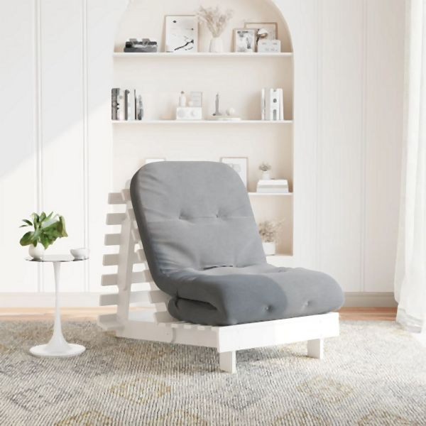 vidaXL Futon Schlafsofa mit Matratze Weiß 70x206x11 Massivholz Kiefer, 846752