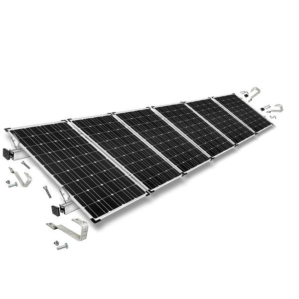 Offgridtec Befestigungskit mit Biberschwanz Dachhaken für Schrägdachmontage 6 Solarpanels Rahmenhöhe 40mm, 8-01-013770-018