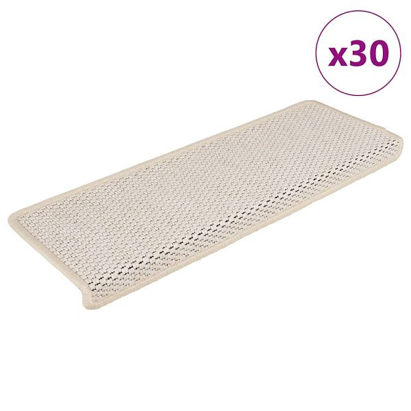 vidaXL Stufenmatten Selbstklebend Sisal-Optik 30 Stk. 65x21x4cm Creme, 3365893
