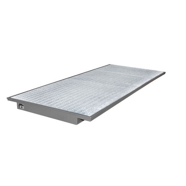 STEIN HGS Einhängewanne EHW, 3mm Stahlblech, verzinktes Gitterrost, 227 Liter, RAL 7005 mausgrau, Gesamthöhe 110 mm, lackiert, 79201.0023