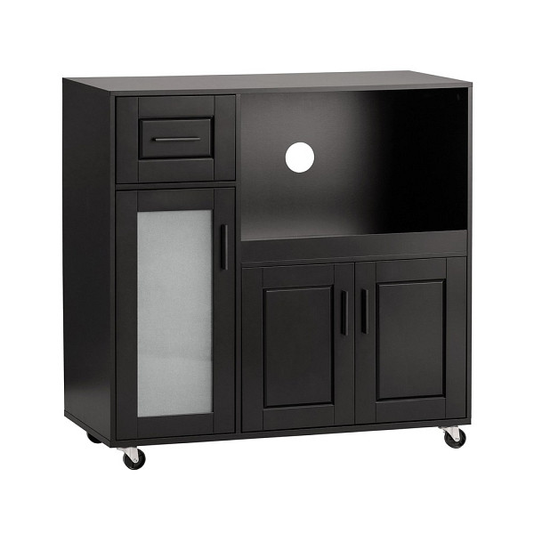SoBuy Kücheninsel mit einer Schublade 88.5x40x89 cm, Modern, schwarz, FSB78-SCH