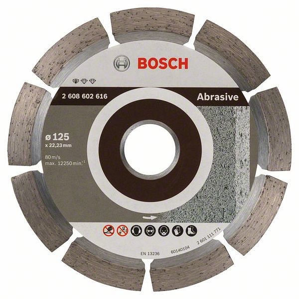 Bosch Diamanttrennscheibe Standard for Abrasive, 125 x 22,23 x 6 x 7 mm, 2608602616