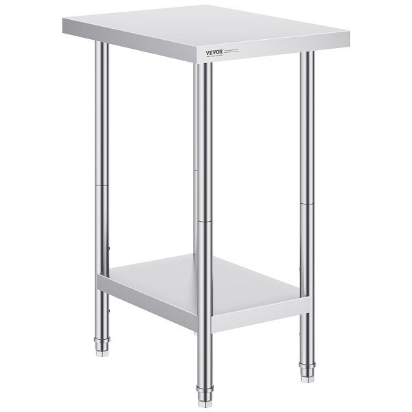 VEVOR Arbeits- und Vorbereitungstisch Edelstahl Lebensmittelzubereitung 61x46cm, CFBXGGZTLCWJ8T6BLV0