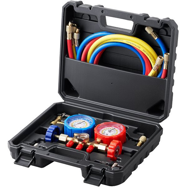 VEVOR Kältemittel Manometer 3-Wege Auto Kältemittel Verteiler Messgeräteset R134A-R22-R12-R502 Ac, STLLMBZZLJ4EHROEOV0